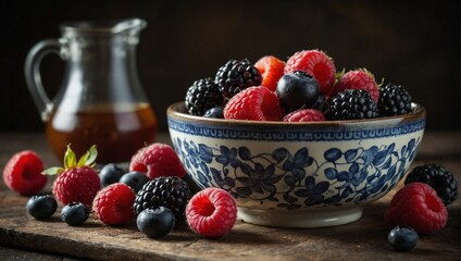 A bowl of mixed berries