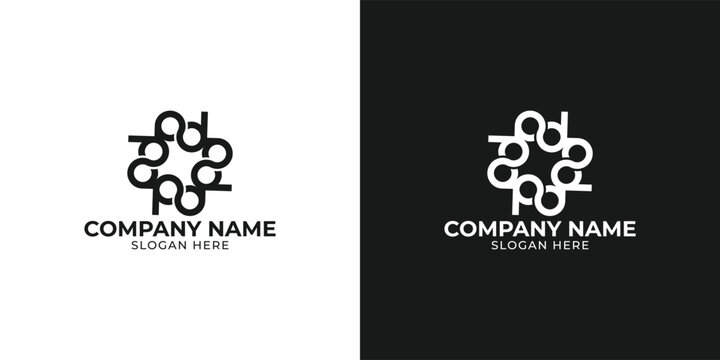 Elegant Initial pbd Letter logo design circle round vector illustration unique creative modern design concept