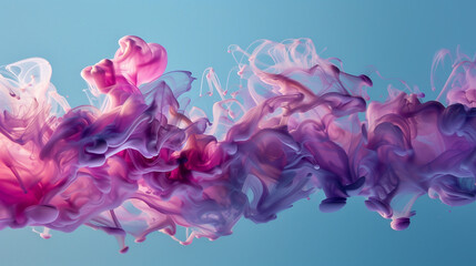 Colors of smoke overlapped on a blue background