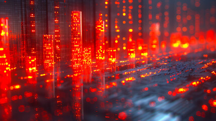 Naklejka premium Abstract financial data chart glow