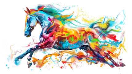 Horse Artwork on Abstract isolated on a transparent background