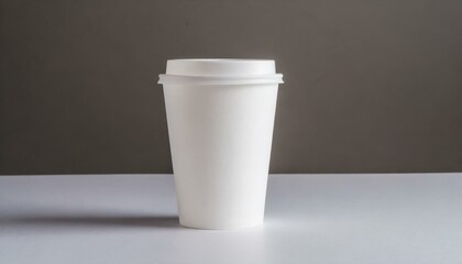 white disposable cup, "Minimalist Elegance: Blank White Paper Cup Mockup"