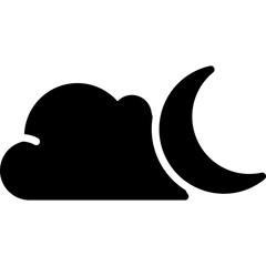 Obraz premium Moon with Cloud Icon