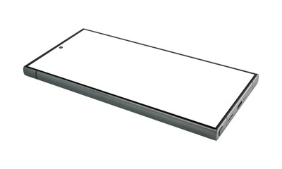 flat rays, smartphone mockup blank screen isolated with clipping path on transparent background.