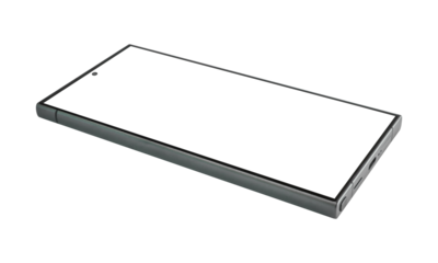 flat rays, smartphone mockup blank screen isolated with clipping path on transparent background.