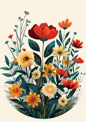  Elegant Floral Illustration