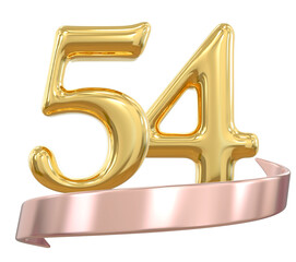 54th Anniversary Gold Number