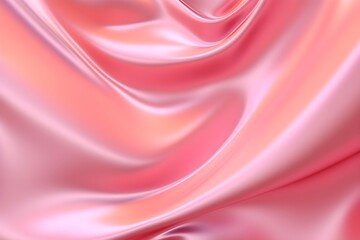 3d silk luxury texture background. Fluid iridescent holographic neon curved wave in motion pink background. Silky cloth luxury fluid wave banner.
