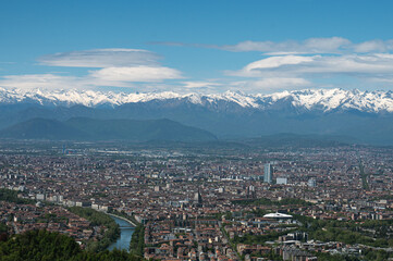 Turin seen from Superga in a sunny day