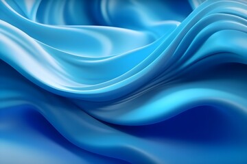 3d silk luxury texture background. Fluid iridescent holographic neon curved wave in motion blue background. Silky cloth luxury fluid wave banner.