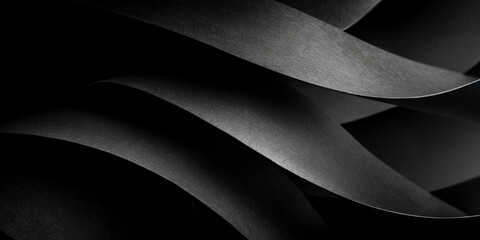Fototapeta premium 3d Abstract black luxury background. luxurious black line background. Dark black wave.Curved surface with light Digital black wave textured graphics banner poster background