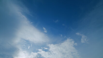 White and blue colors sky. Weather was very hot in the evening. Tropical summer sunlight. Timelapse.