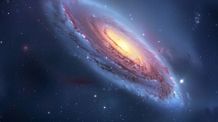 Fototapeta premium Cosmic Splendor: Spectacular Galaxy Desktop Wallpaper. Generative AI