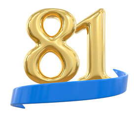 81th Anniversary Gold Number