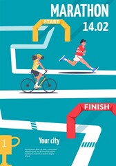 City marathon poster in flat design