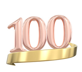 100th Anniversary Rose Gold Number
