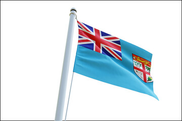 Isolated Fiji flag, A flag of wind on a transparnt backgorund.