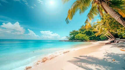 Tropical paradise beach with turquoise ocean