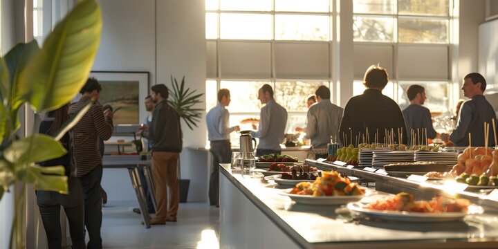 Sophisticated buffet setup with an array of gourmet dishes in a contemporary venue