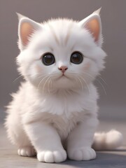 Obraz premium White Cat Animal Illustration Art