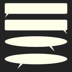 set of rectangular and circle speech bubbles with elongated shapes