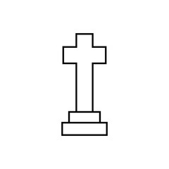 Gravestone icon vector. Grave illustration sign. Tombstone symbol. Rip logo.