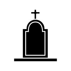 Gravestone icon vector. Grave illustration sign. Tombstone symbol. Rip logo.