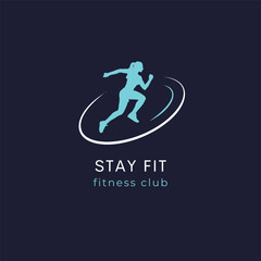 Stay fit fitness club running icon