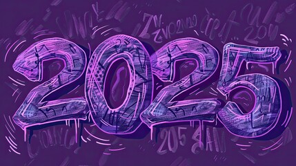 Obraz premium Graffiti-style illustration of the year 