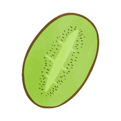 Watercolor vector illustration of a kiwi in childish style.