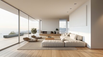 Contemporary living room with minimalist furnishings