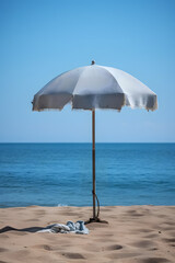 Blue parasol on the beach