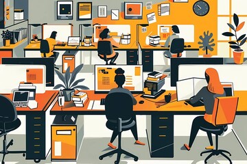 people work at computers