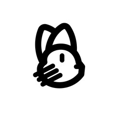Cat face simple line icon logo vector design cute abstract, modern logo pictogram design of cat head design
