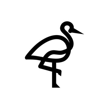recommend clip art: heron pelican stork vector logo lineart line outline monoline icon design stock gulf bird coast beach illustration abstract ibis logo