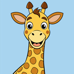 Fototapeta premium Cartoon Giraffe Illustration, Cartoon Art