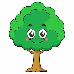 Fototapeta premium Cartoon Tree Illustration, Cartoon Art