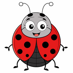 Obraz premium Cartoon Ladybug Illustration, Cartoon Art