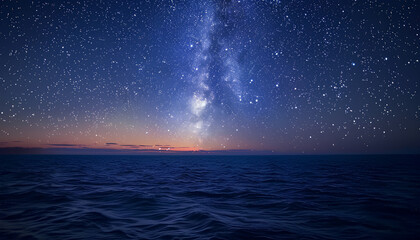 Amazing starry sky over sea at night