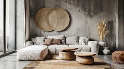 Interior decor composition demonstrating the art of mixing textures and materials