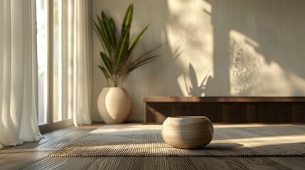 Fototapeta premium Interior decor featuring minimalist textures and materials for a modern look