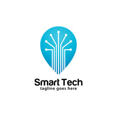 Smart tech logo design template