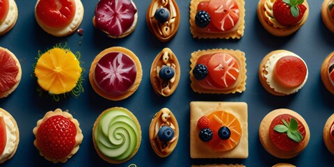 Fototapeta premium set of easter eggs with flowers