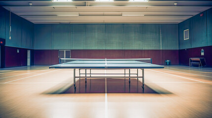 Lifestyle of champions ping pong arena gleams with warm orange lights, epitomizing talent.