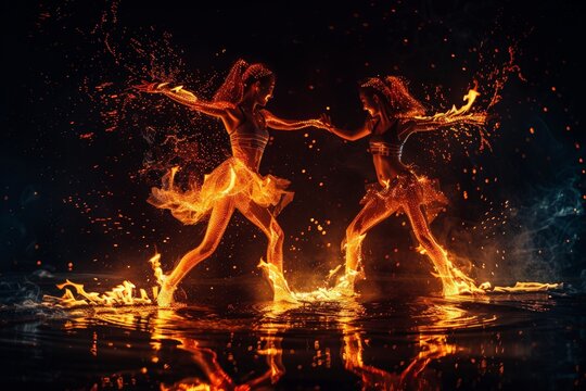 Dancing girls made of fire 