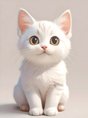 Obraz premium White Cat Animal Illustration Art