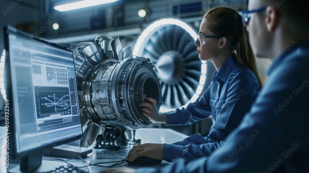 Poster a young team of international industrial science specialists is developing a turbine motor in the ba