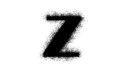 letter Z with Spray Paint Drips, black isolated silhouette © OMIA