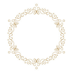 Vector round floral frame with ivy leaves decoration. Vintage style ivy stems wreath.