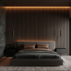 Modern Bedroom Ambiance for Hotel or Home Decor Generative AI